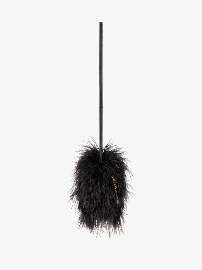 Mini Kenny Bag In Silk With Feathers Black Women Givenchy Micro Bags