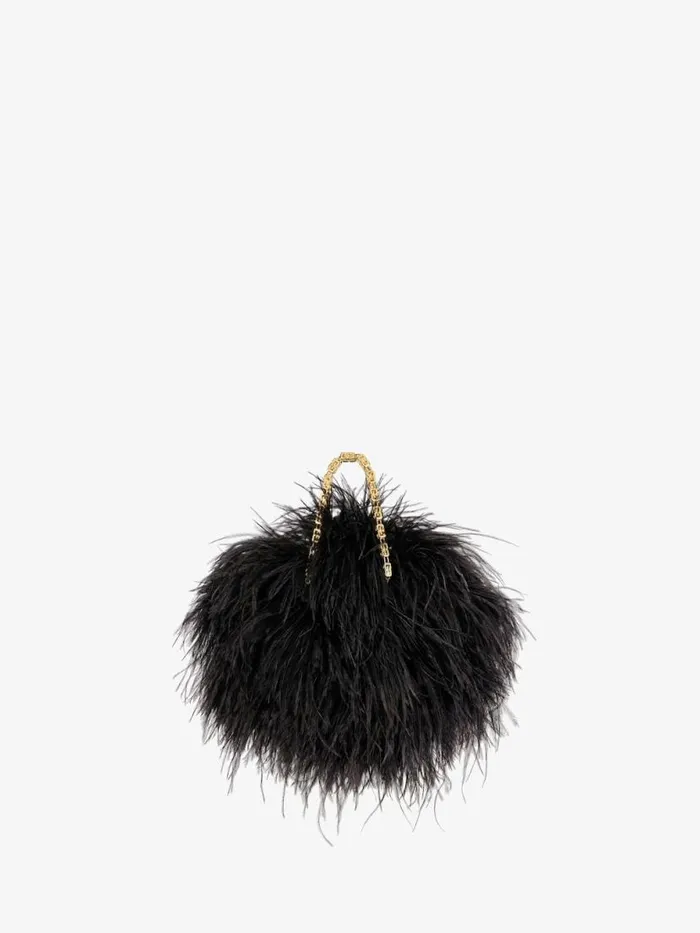 Mini Kenny Bag In Silk With Feathers Black Women Givenchy Micro Bags