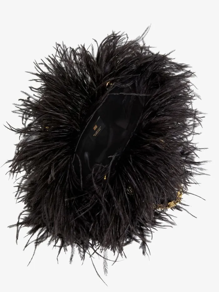 Mini Kenny Bag In Silk With Feathers Black Women Givenchy Micro Bags
