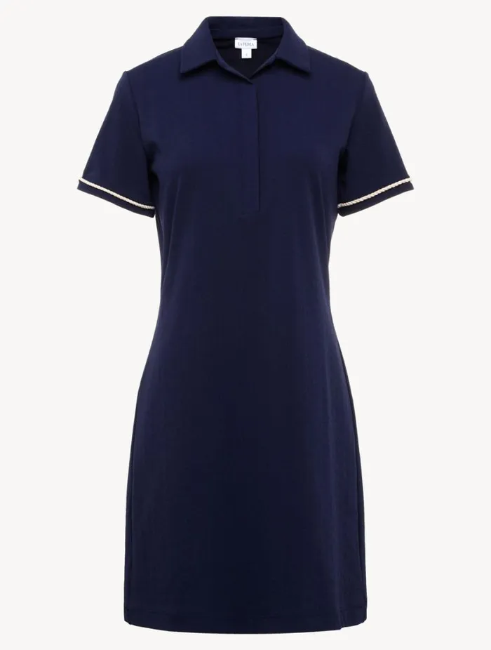 Monogram Polo Dress In Navy Swim La Perla Beach Coverups