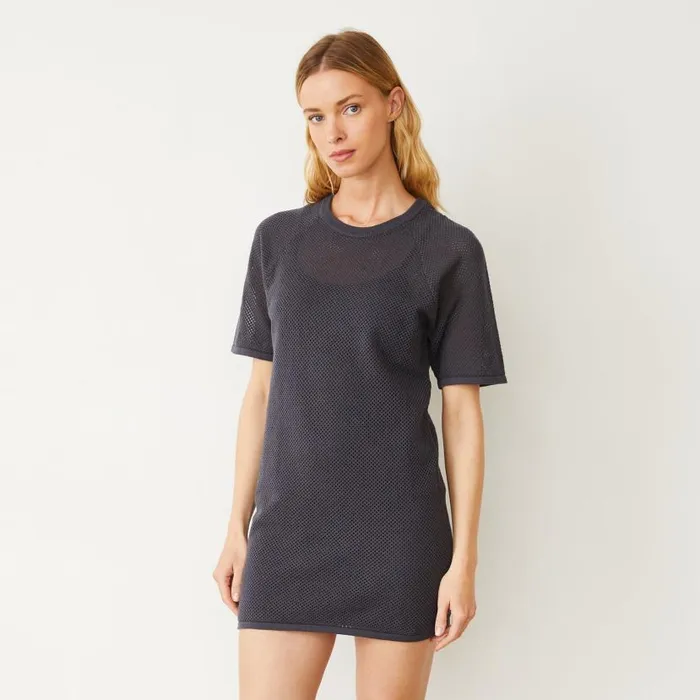 MONROW Dresses Cotton Mesh Raglan Dress 8211 Women