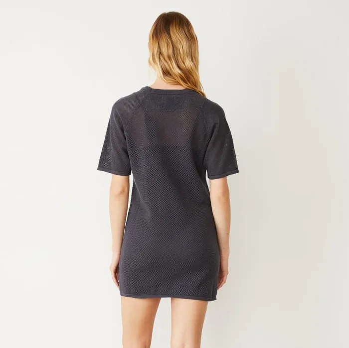 MONROW Dresses Cotton Mesh Raglan Dress 8211 Women