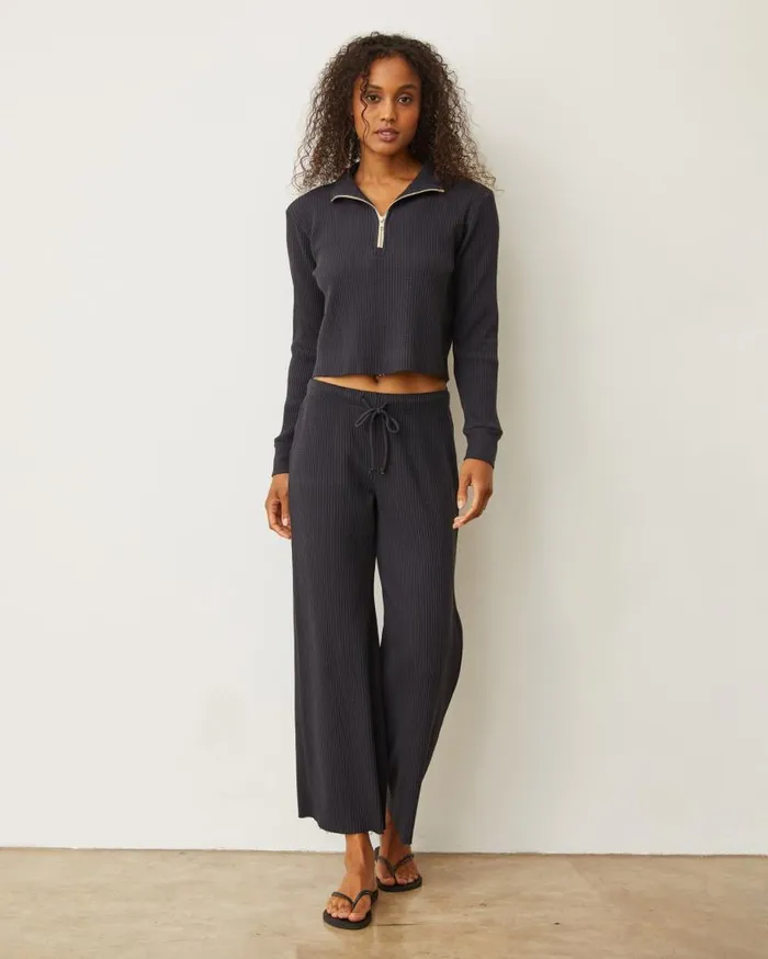 MONROW Pants Waffle Crop Lounge Sweat 8211 Women