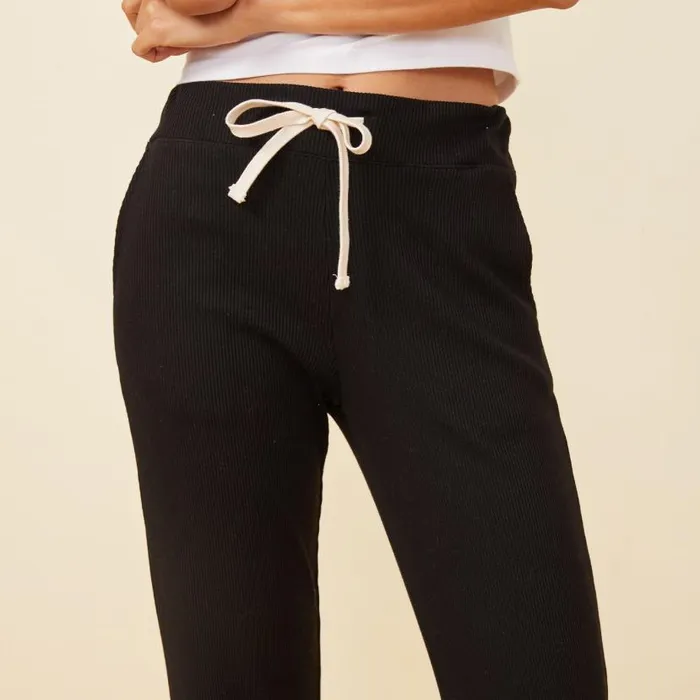 MONROW Sweats Rib Straight Leg Pant 8211 Women MONROW Sweats Rib Straight Leg Pant 8211 Women
