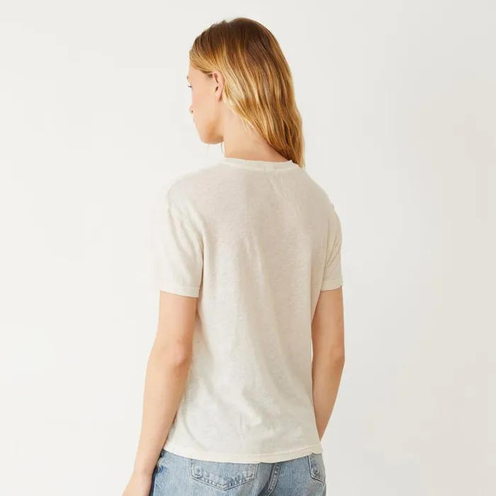 MONROW Tees Linen Jersey Basic Crew Neck Tee 8211 Women MONROW Tees Linen Jersey Basic Crew Neck Tee 8211 Women