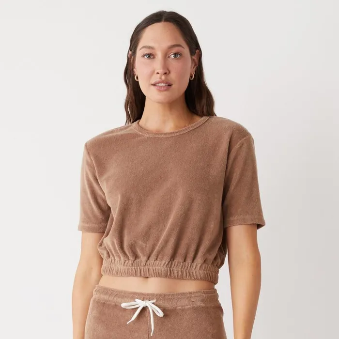 MONROW Tees Terry Cloth Short Sleeve 8211 Women