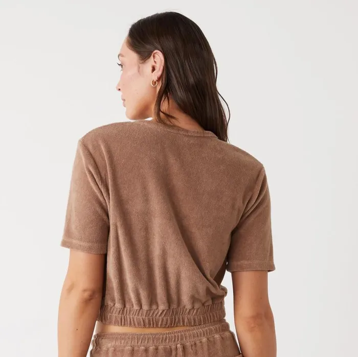 MONROW Tees Terry Cloth Short Sleeve 8211 Women MONROW Tees Terry Cloth Short Sleeve 8211 Women