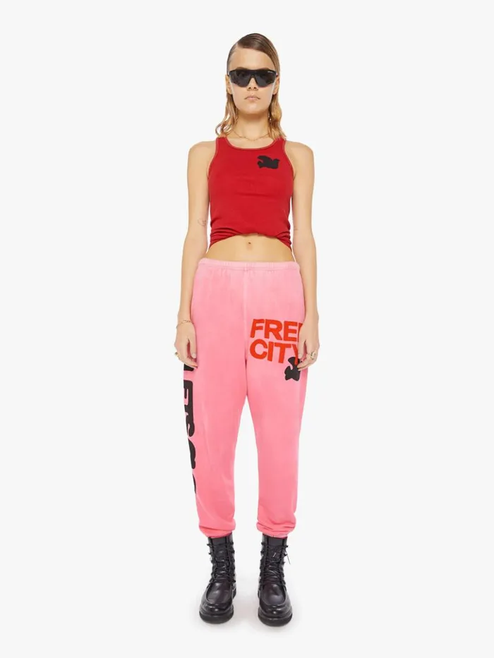Mother Denim Letsgo Og Superyumm Sweatpant Pink Plant 8211 Women