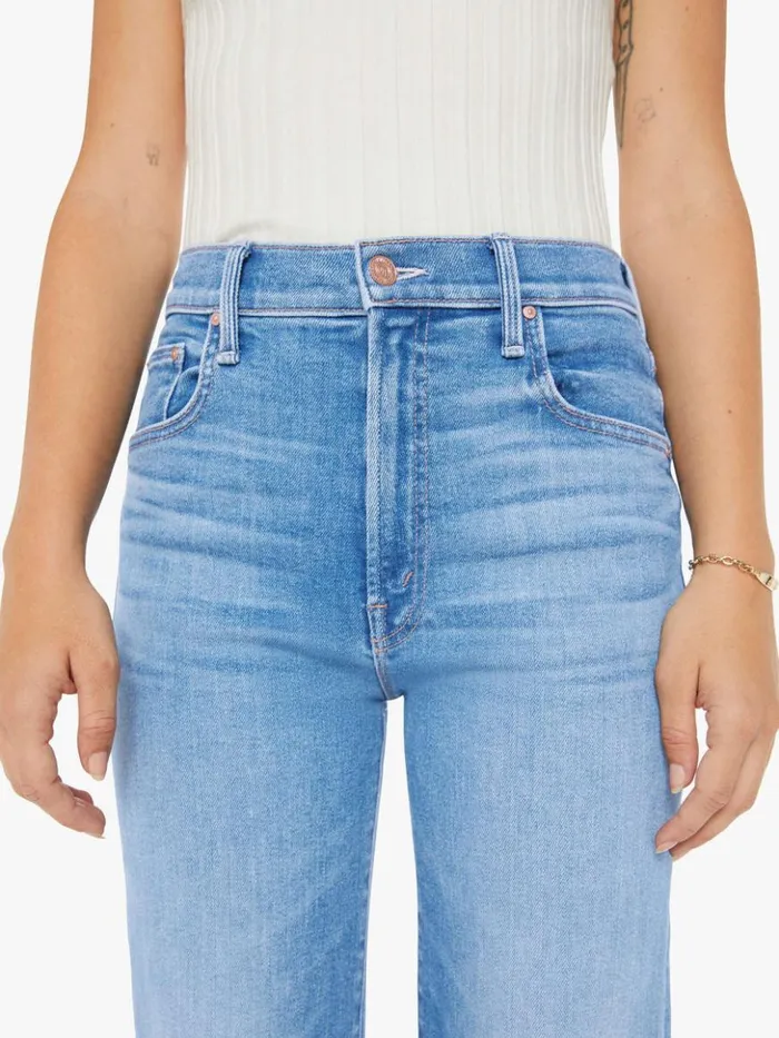 Mother Denim Petites Petites The Lil039 Zip Rambler Flood Wash Out Of The Blue 8211 Women