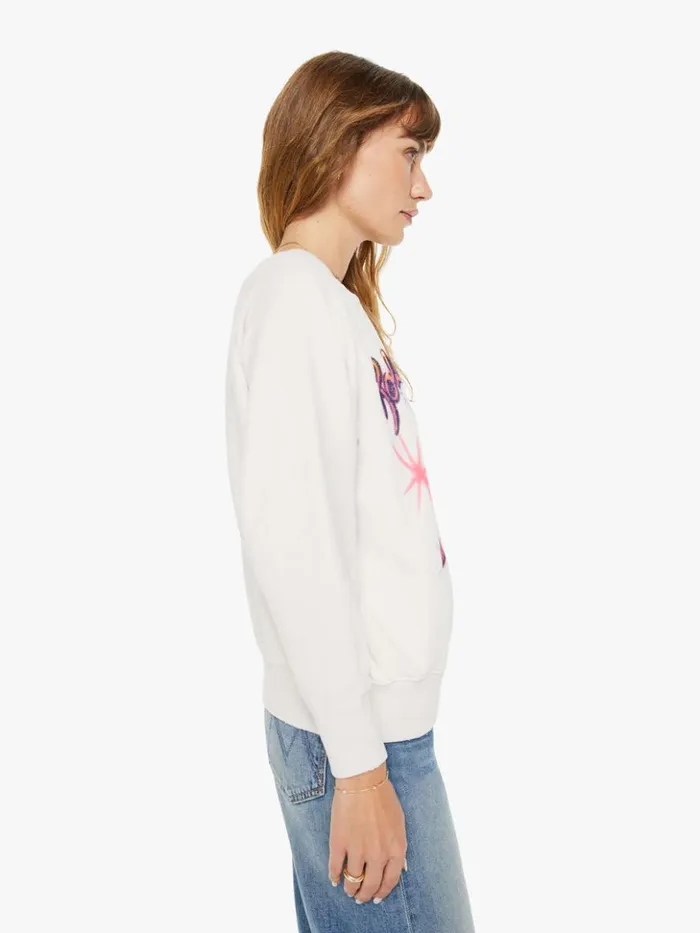 Mother Denim Rolling Stones Airbrush Shrunken Sweatshirt Vintage White 8211 Women