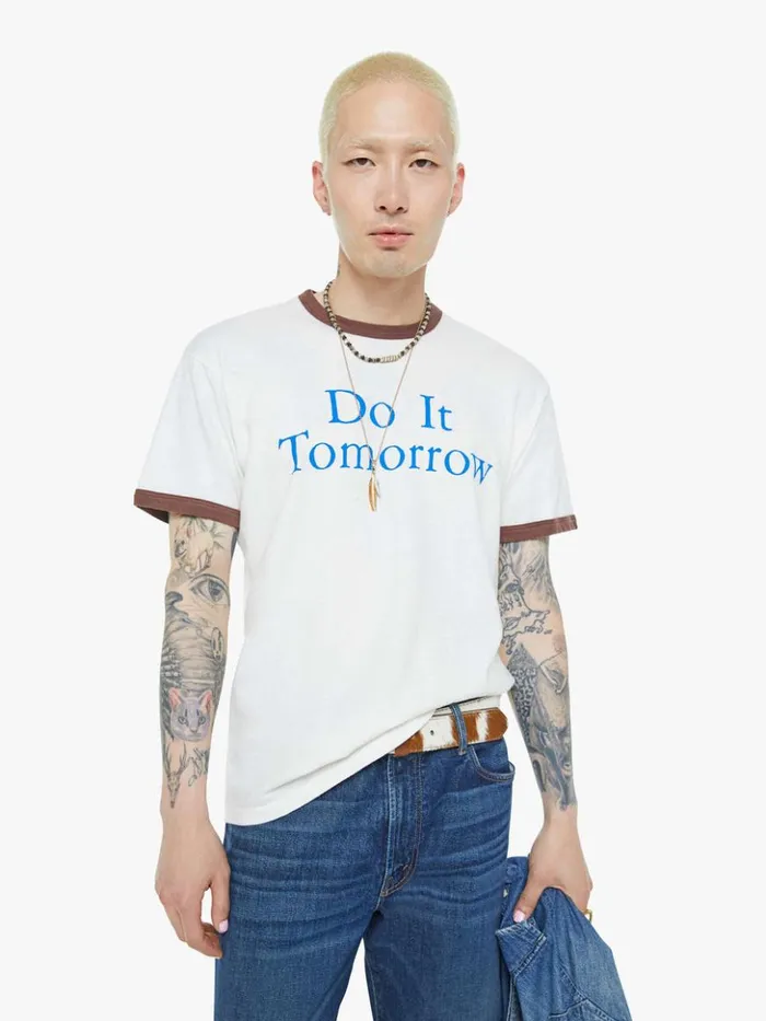 Mother Denim Tees The Lowdown Ringer Tee Do It Tomorrow 8211 Men