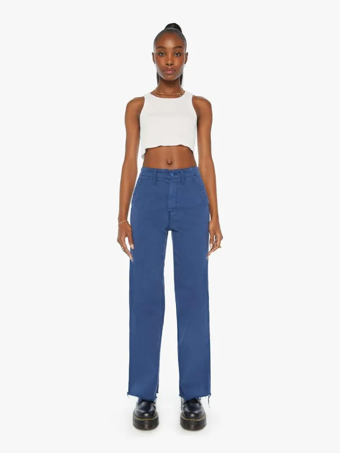 Mother Denim The Major Zip Sneak Fray Insignia Blue 8211 Women