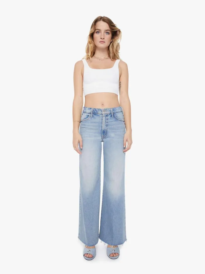 Mother Denim Wide Leg Petites The Lil039 Hustler Roller Fray Wash I Confess 8211 Women Mother Denim Wide Leg Petites The Lil039 Hustler Roller Fray Wash I Confess 8211 Women
