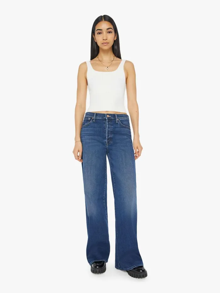 Mother Denim Wide Leg The Ditcher Roller Sneak Wash Yakkity Yak 8211 Women