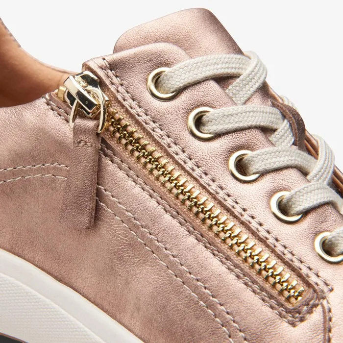 Nalle Lace Rose Gold Leather Women Clarks Sneakers