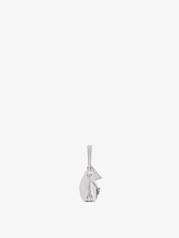 Nano Voyou Bag In Laminated Leather Light Silvery Women Givenchy Micro Bags