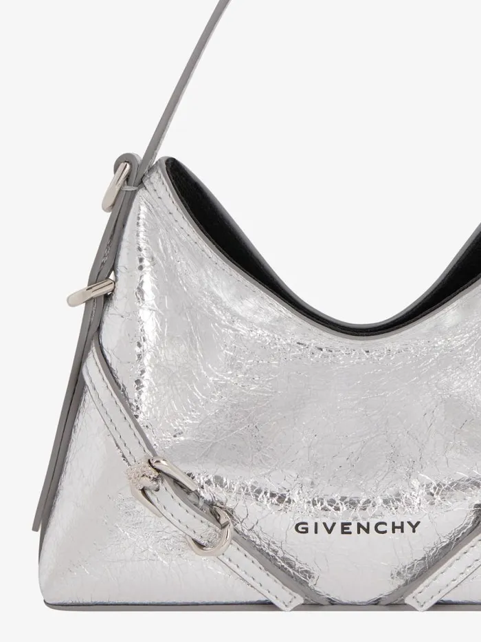 Nano Voyou Bag In Laminated Leather Light Silvery Women Givenchy Micro Bags