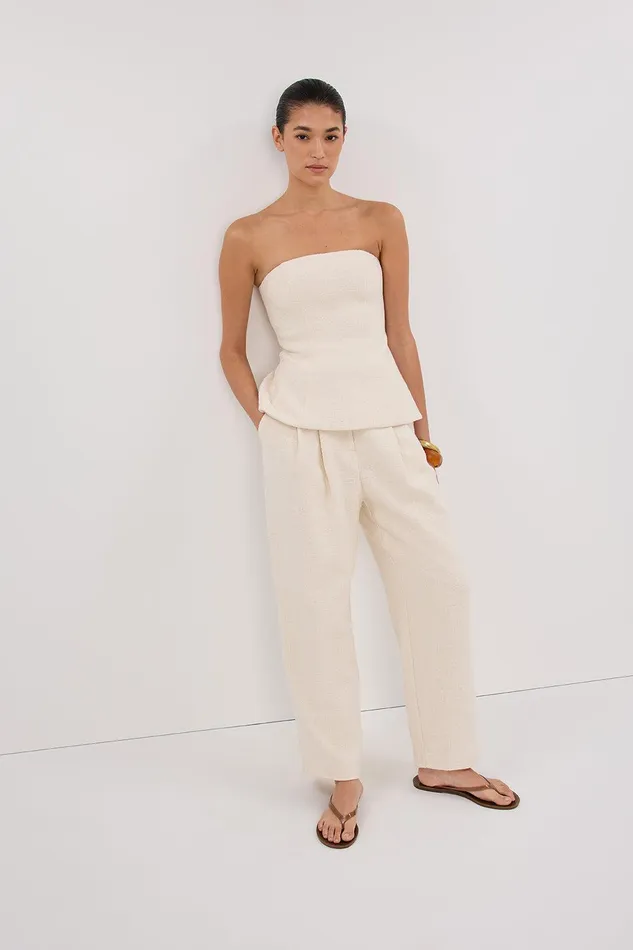 NIA NATURAL OPEN WEAVE PANT Women DISSH Pants