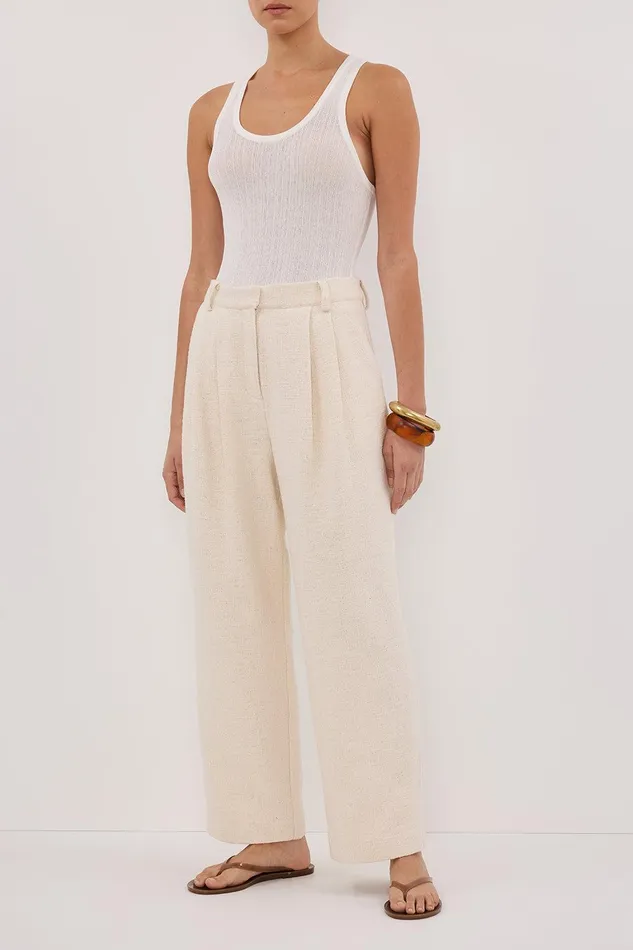 NIA NATURAL OPEN WEAVE PANT Women DISSH Pants
