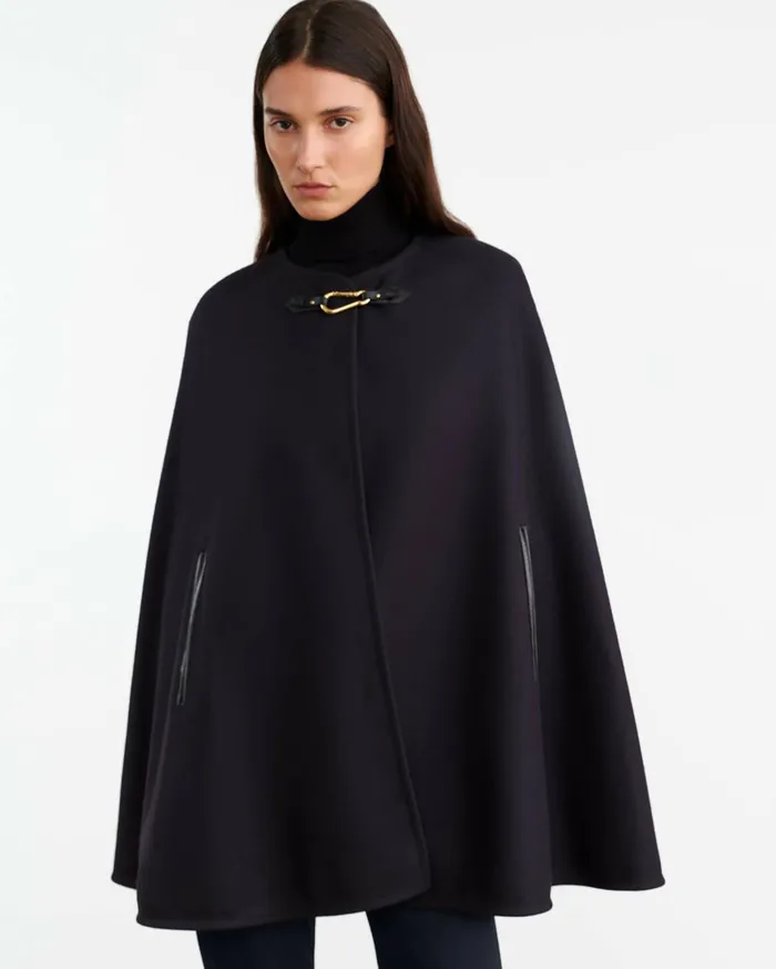 Nili Lotan ARIANNA CAPE Dark Navy Women Coats and Outerwear