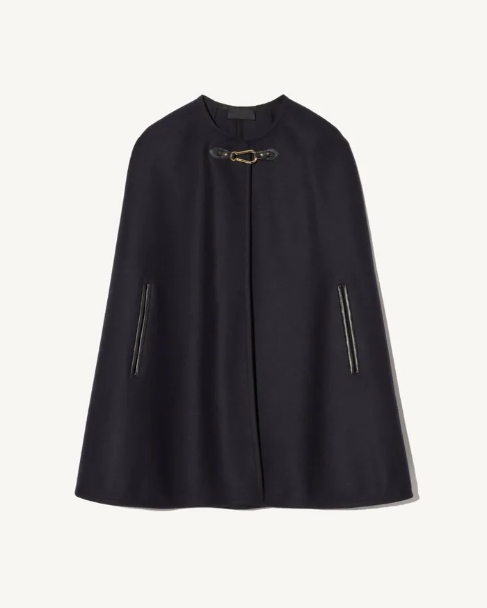 Nili Lotan ARIANNA CAPE Dark Navy Women Coats and Outerwear