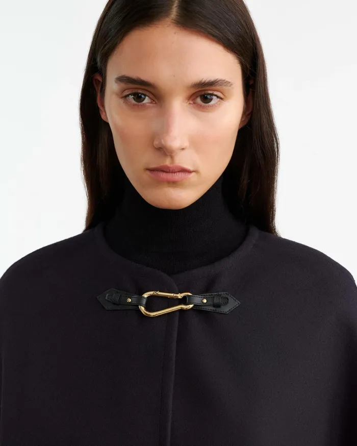 Nili Lotan ARIANNA CAPE Dark Navy Women Coats and Outerwear