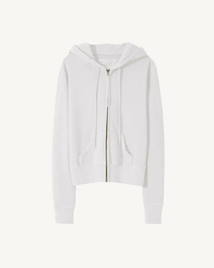 Nili Lotan CALLIE ZIP UP HOODIE Cocoa Women Knits and Sweaters