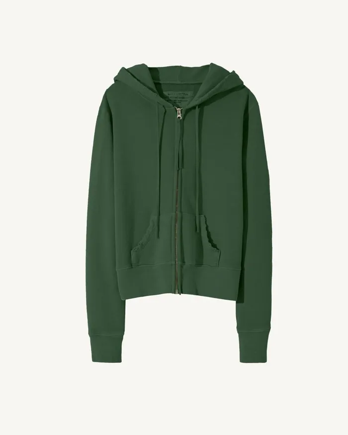 Nili Lotan CALLIE ZIP UP HOODIE Cocoa Women Knits and Sweaters