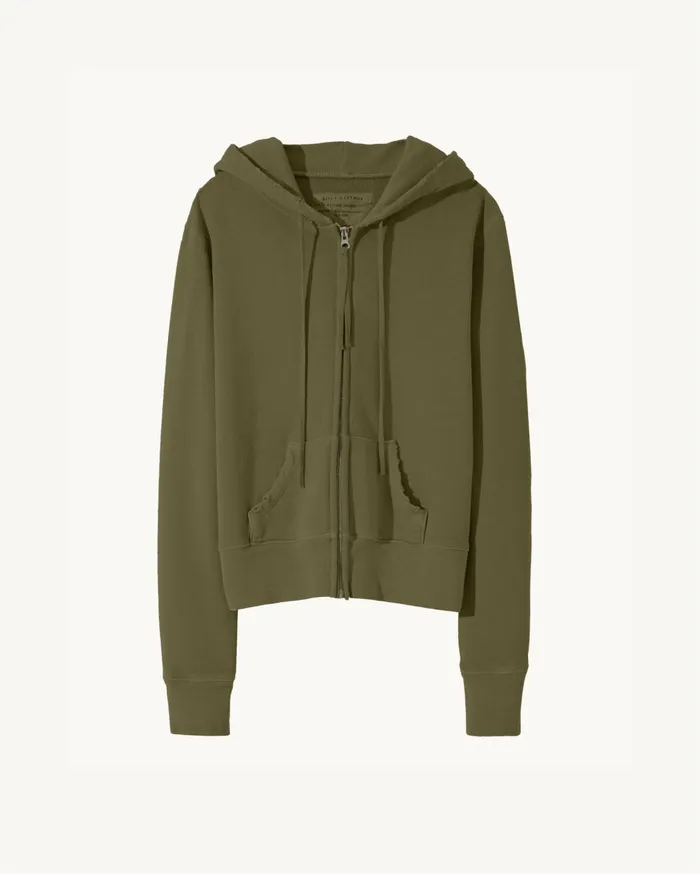 Nili Lotan CALLIE ZIP UP HOODIE Cocoa Women Knits and Sweaters