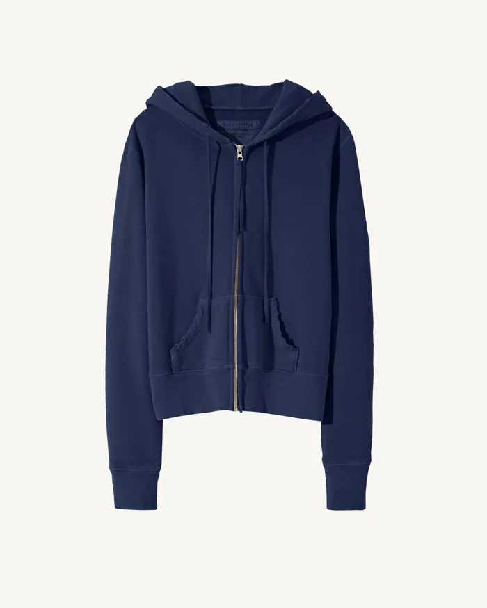 Nili Lotan CALLIE ZIP UP HOODIE Cocoa Women Knits and Sweaters