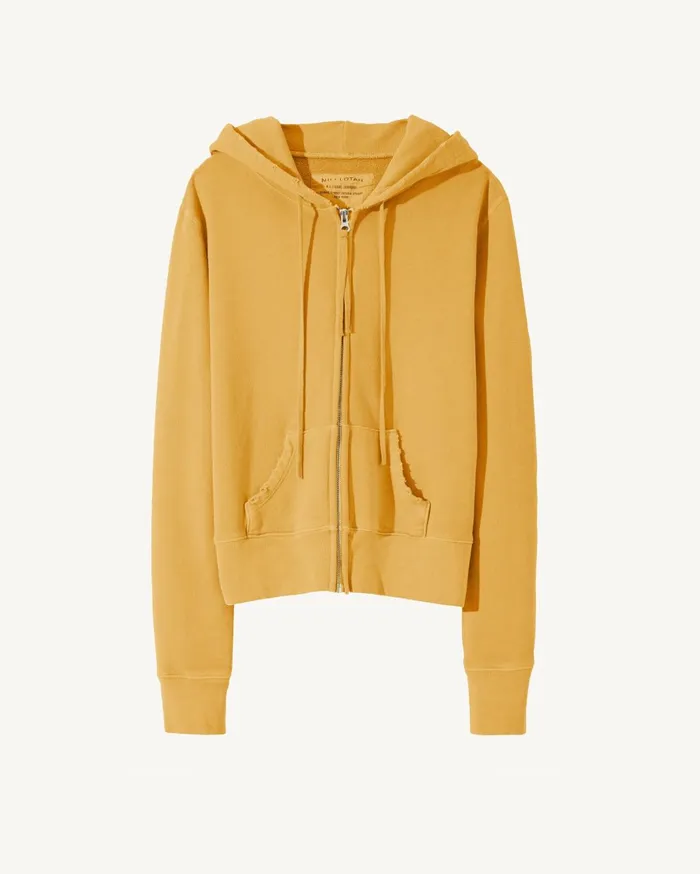 Nili Lotan CALLIE ZIP UP HOODIE Cocoa Women Knits and Sweaters