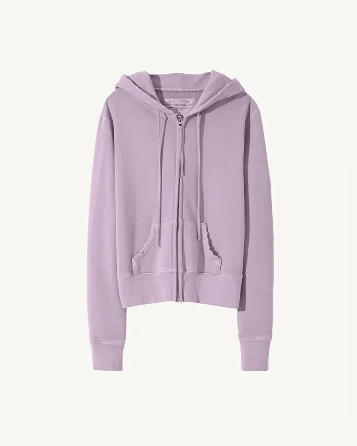 Nili Lotan CALLIE ZIP UP HOODIE Cocoa Women Knits and Sweaters