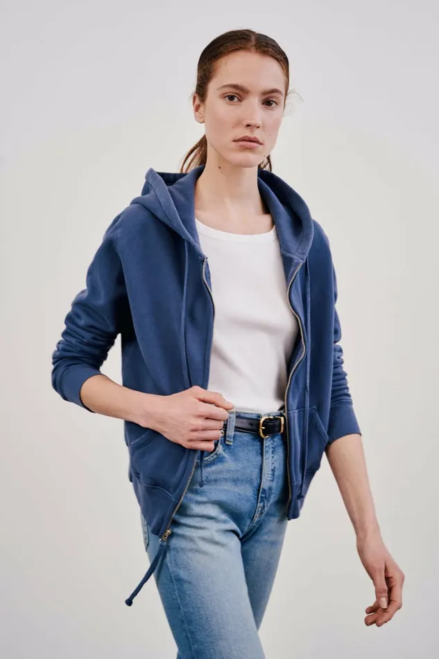 Nili Lotan CALLIE ZIP UP HOODIE Cocoa Women Knits and Sweaters