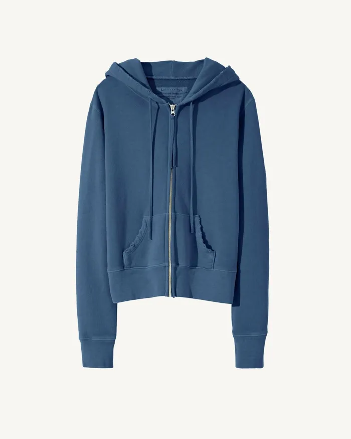 Nili Lotan CALLIE ZIP UP HOODIE Cocoa Women Knits and Sweaters
