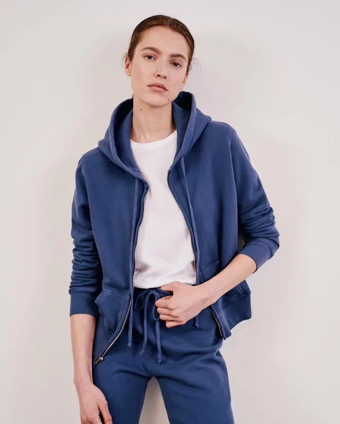 Nili Lotan CALLIE ZIP UP HOODIE Cocoa Women Knits and Sweaters