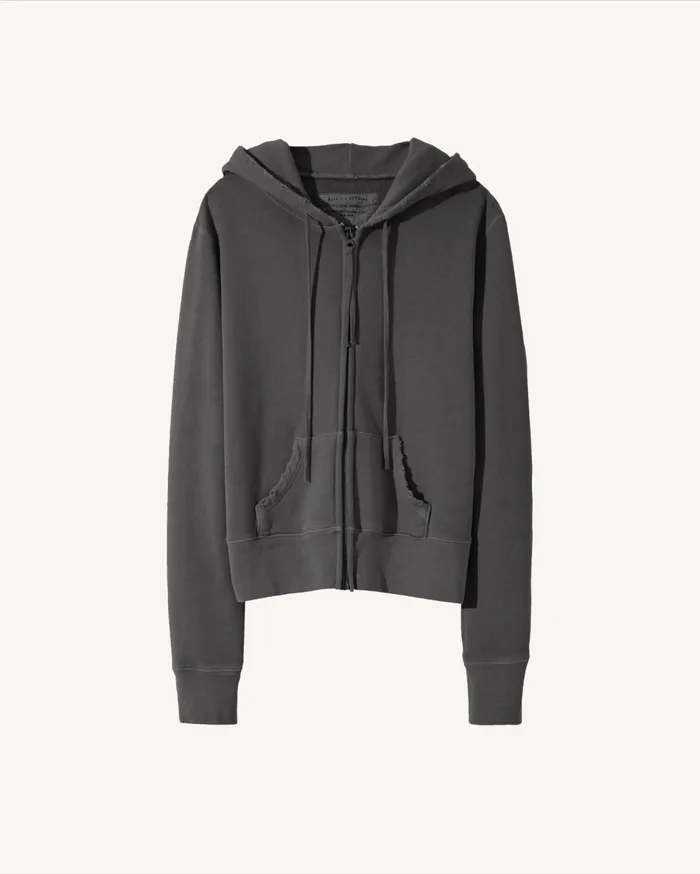 Nili Lotan CALLIE ZIP UP HOODIE Cocoa Women Knits and Sweaters