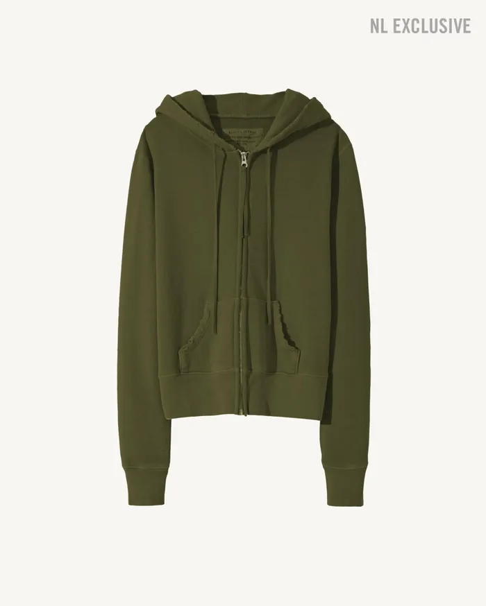 Nili Lotan CALLIE ZIP UP HOODIE Cocoa Women Knits and Sweaters