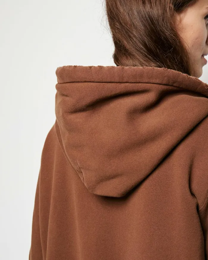 Nili Lotan CALLIE ZIP UP HOODIE Cocoa Women Knits and Sweaters