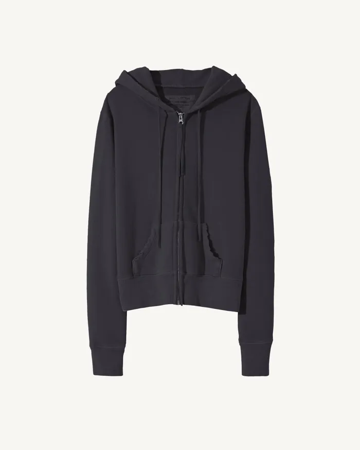 Nili Lotan CALLIE ZIP UP HOODIE Cocoa Women Knits and Sweaters