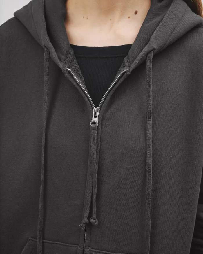 Nili Lotan CALLIE ZIP UP HOODIE Cocoa Women Knits and Sweaters