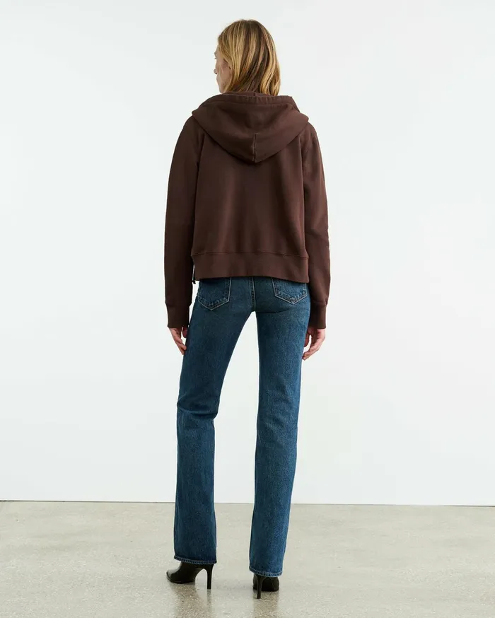 Nili Lotan CALLIE ZIP UP HOODIE Cocoa Women Knits and Sweaters