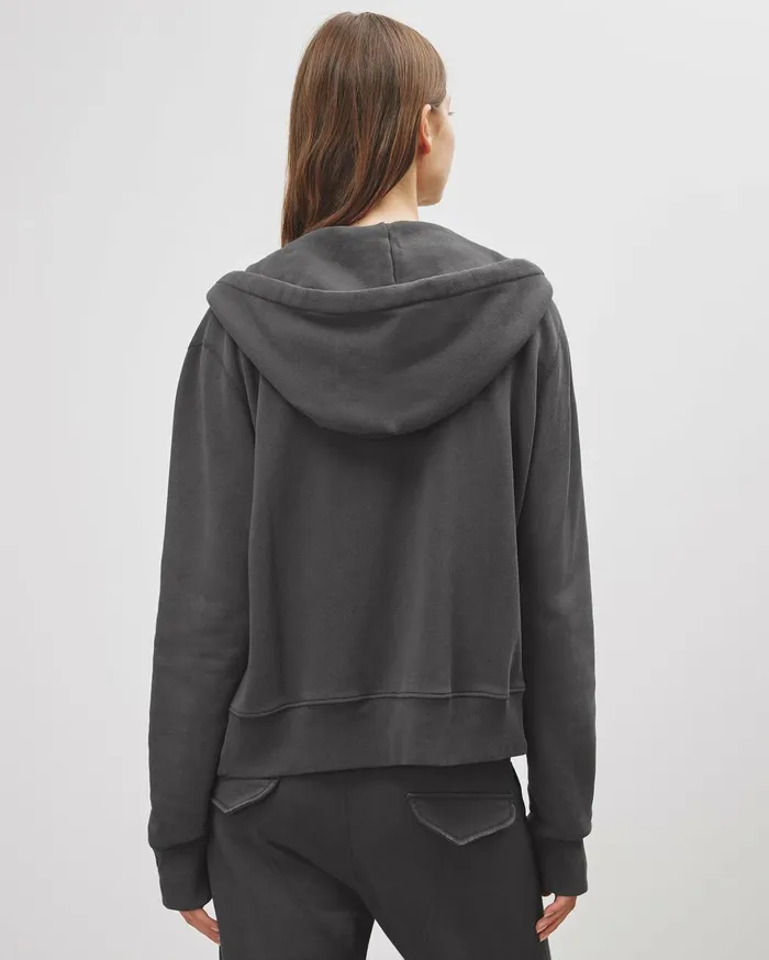 Nili Lotan CALLIE ZIP UP HOODIE Cocoa Women Knits and Sweaters