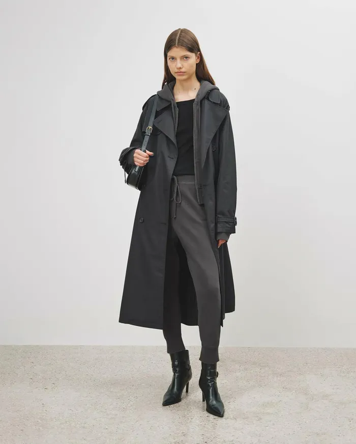 Nili Lotan CALLIE ZIP UP HOODIE Cocoa Women Knits and Sweaters