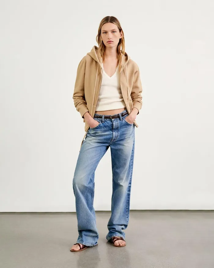 Nili Lotan CALLIE ZIP UP HOODIE Cocoa Women Knits and Sweaters