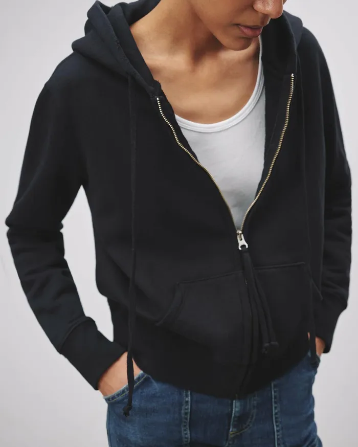 Nili Lotan CALLIE ZIP UP HOODIE Cocoa Women Knits and Sweaters