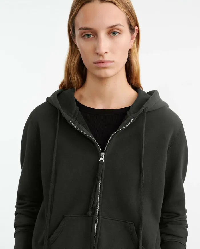 Nili Lotan CALLIE ZIP UP HOODIE Cocoa Women Knits and Sweaters