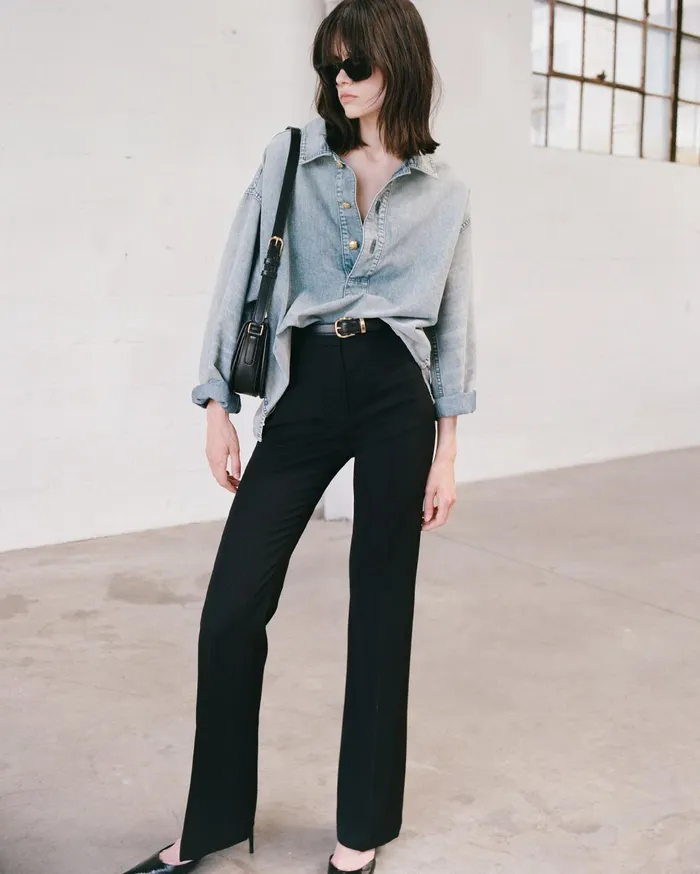 Nili Lotan CORETTE PANT Black Women Pants and Shorts