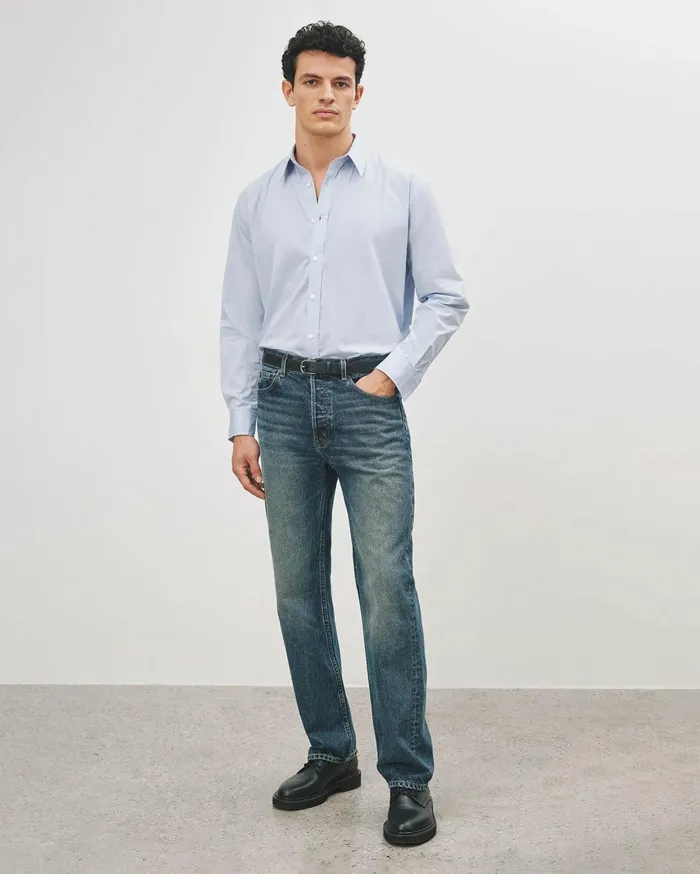 Nili Lotan CRISTOBAL SHIRT Blue Men Shirts