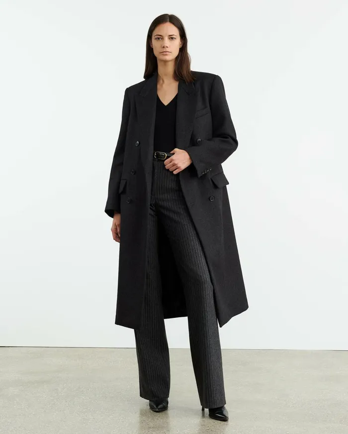 Nili Lotan EDMONT COAT Charcoal Women Coats and Outerwear