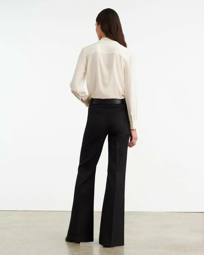 Nili Lotan EFFY PANT Black Pinstripe Women Pants and Shorts